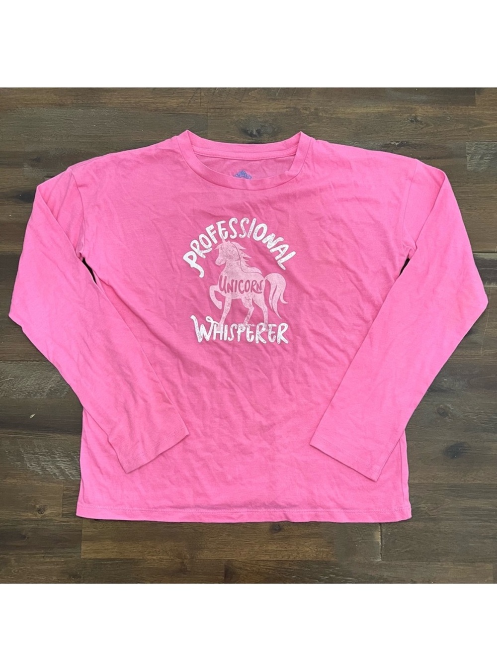 ✅ Thereabouts pink “unicorn whisperer” girls long sleeve tee shirt